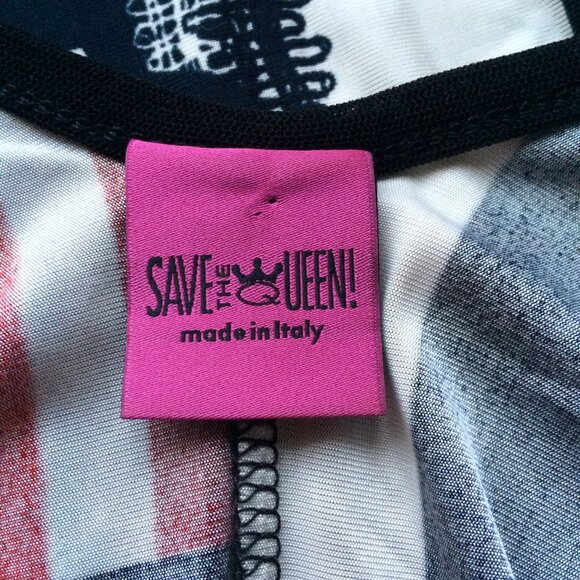 Save the Queen Womens Top T-Shirt 2XL Multicolor Pattern Heart Cap Sleeve - Picture 8 of 11